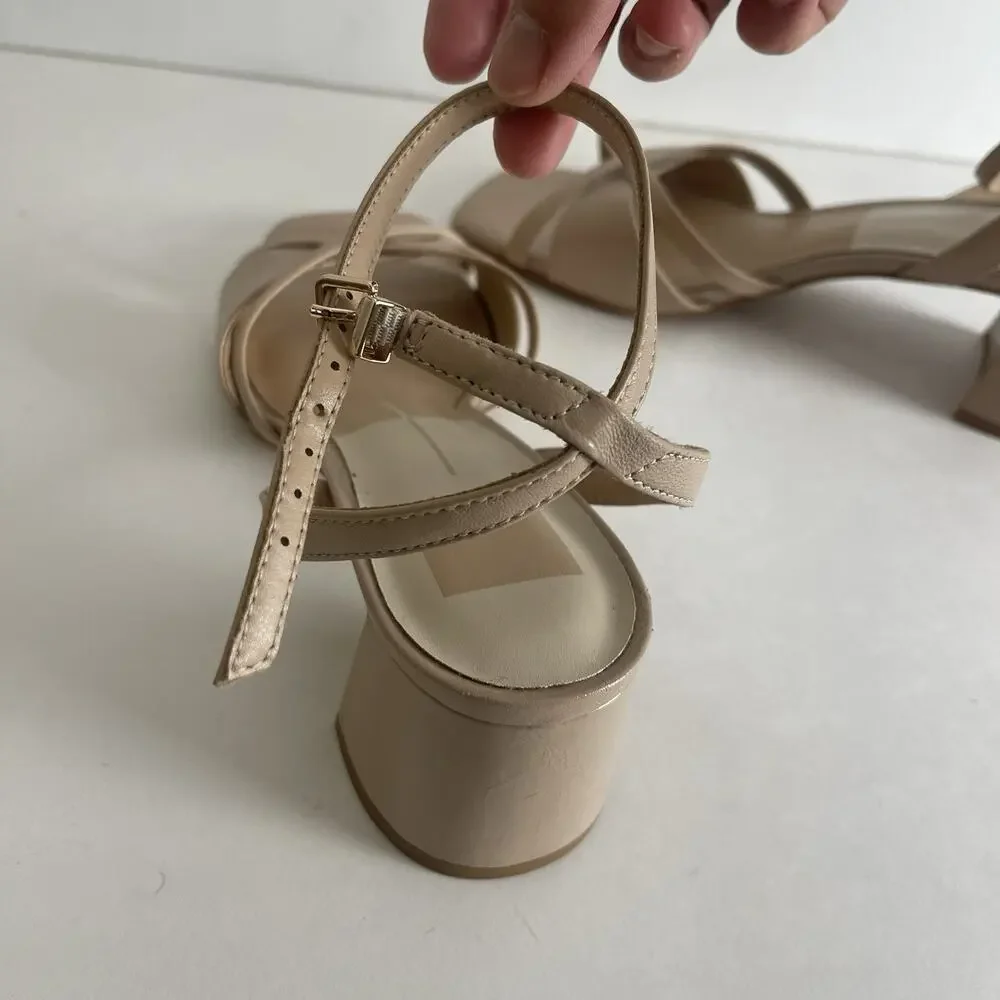 Dolce Vita Womens Block Heel Strappy Sandals, 2” Heel, Light Brown Tan, Size 7.5
